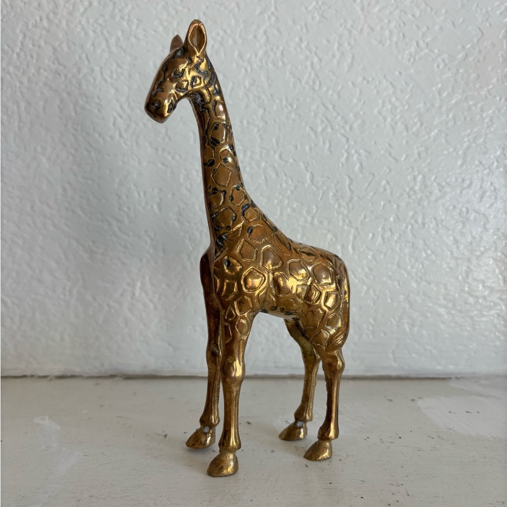 Source Unknown Gold Brass Giraffe Figurine